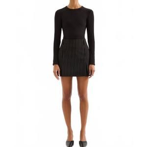 NEW NUDE LUCY women's maeve pinstripe mini skirt in black